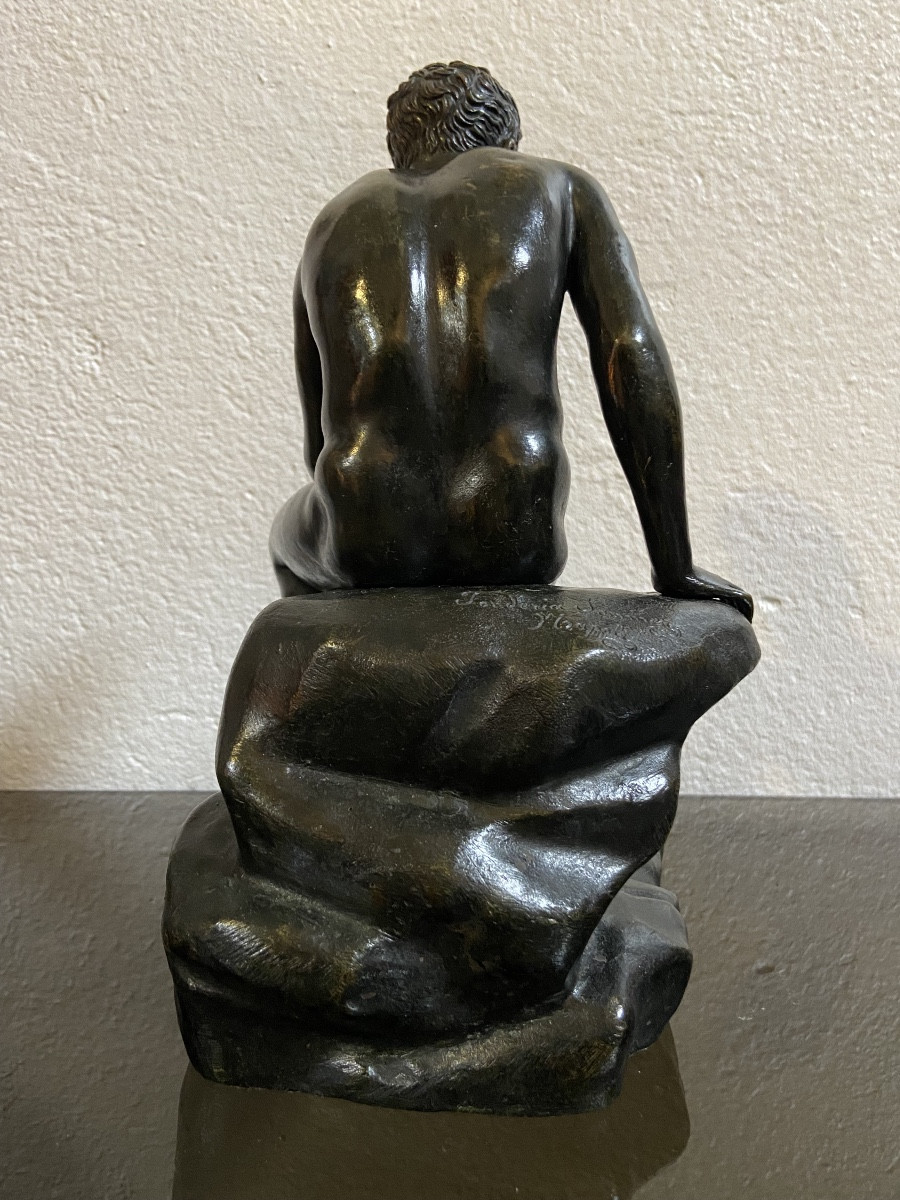 Bronze A L'Antique, Hermès Assis, Epoque XIXe-photo-2