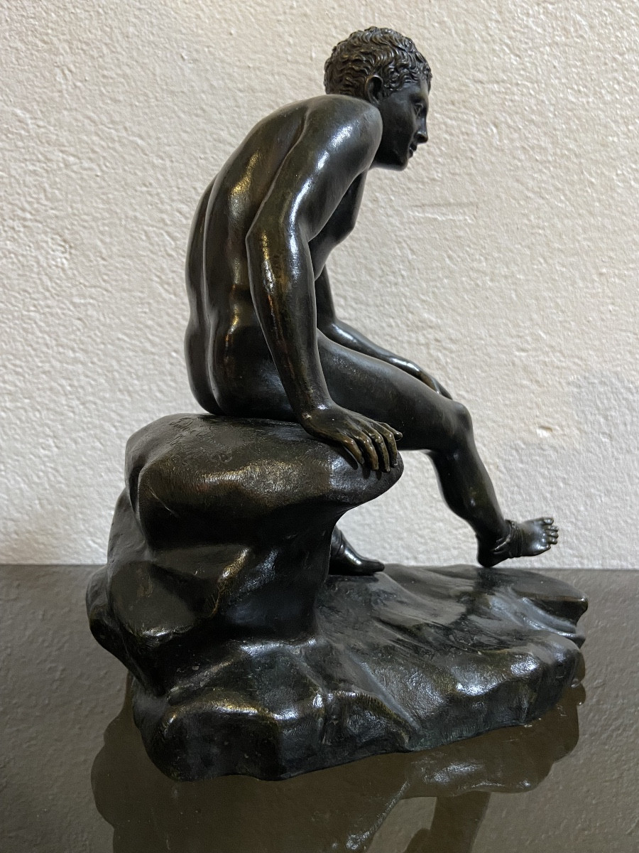 Bronze A L'Antique, Hermès Assis, Epoque XIXe-photo-3