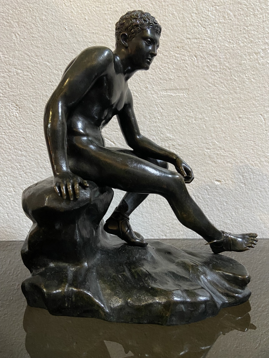 Bronze A L'Antique, Hermès Assis, Epoque XIXe-photo-4