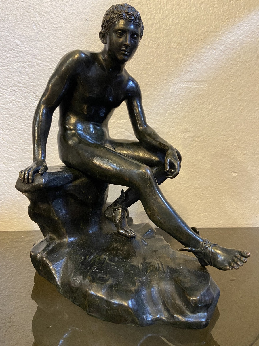 Bronze A L'Antique, Hermès Assis, Epoque XIXe-photo-5