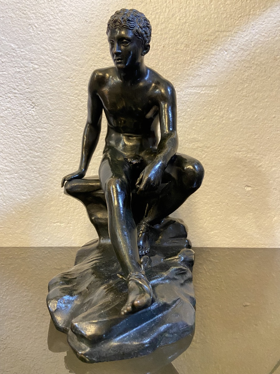 Bronze A L'Antique, Hermès Assis, Epoque XIXe-photo-6