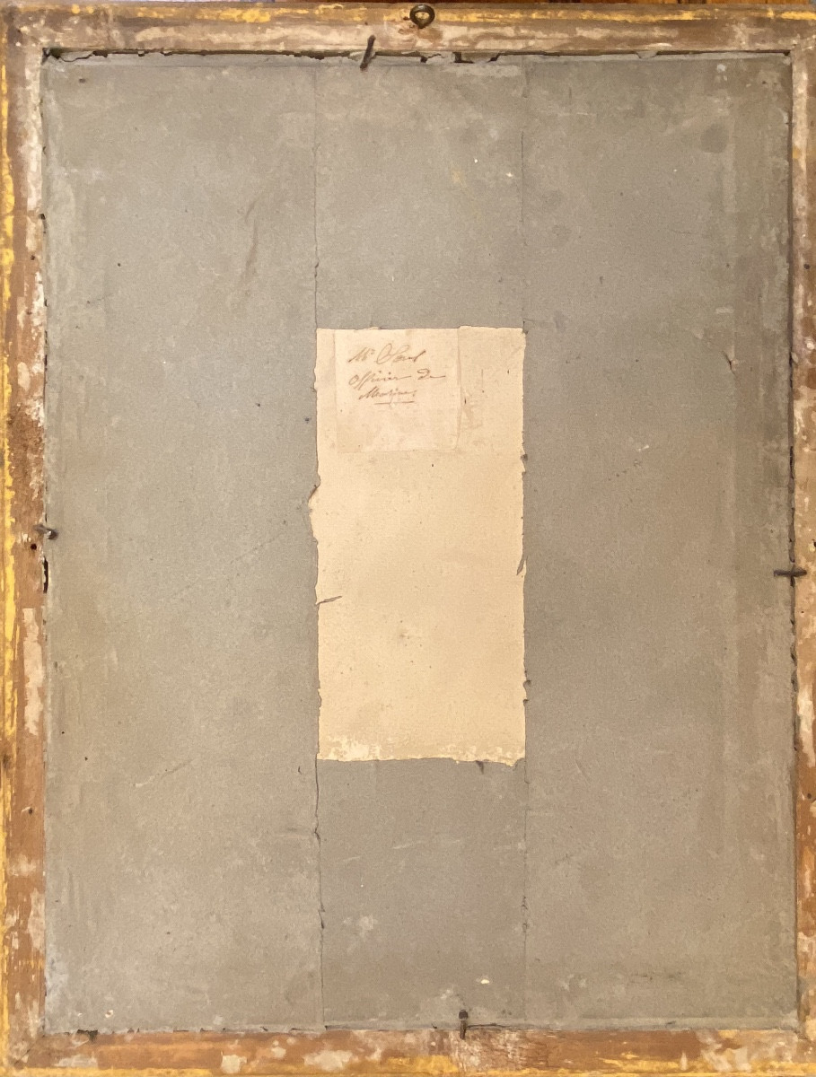 Dessin Au Pastel Portrait D'Un Officier De Marine, Epoque Début XIXe-photo-1