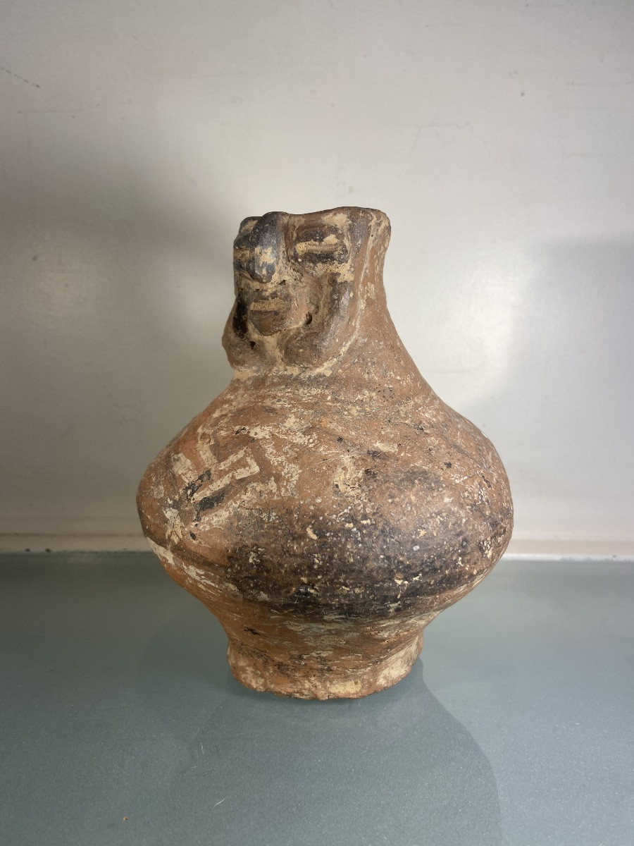 Pichet Précolombien Anthropomorphe, Terre Cuite, Antérieur Au XVIe Siècle-photo-2