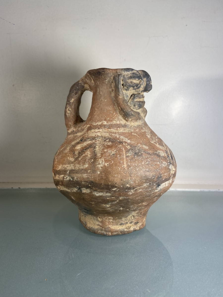 Pichet Précolombien Anthropomorphe, Terre Cuite, Antérieur Au XVIe Siècle-photo-3