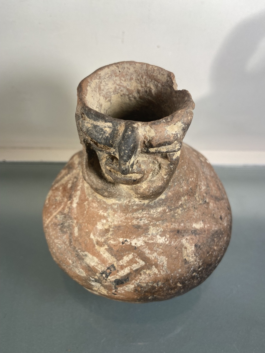 Pichet Précolombien Anthropomorphe, Terre Cuite, Antérieur Au XVIe Siècle-photo-5