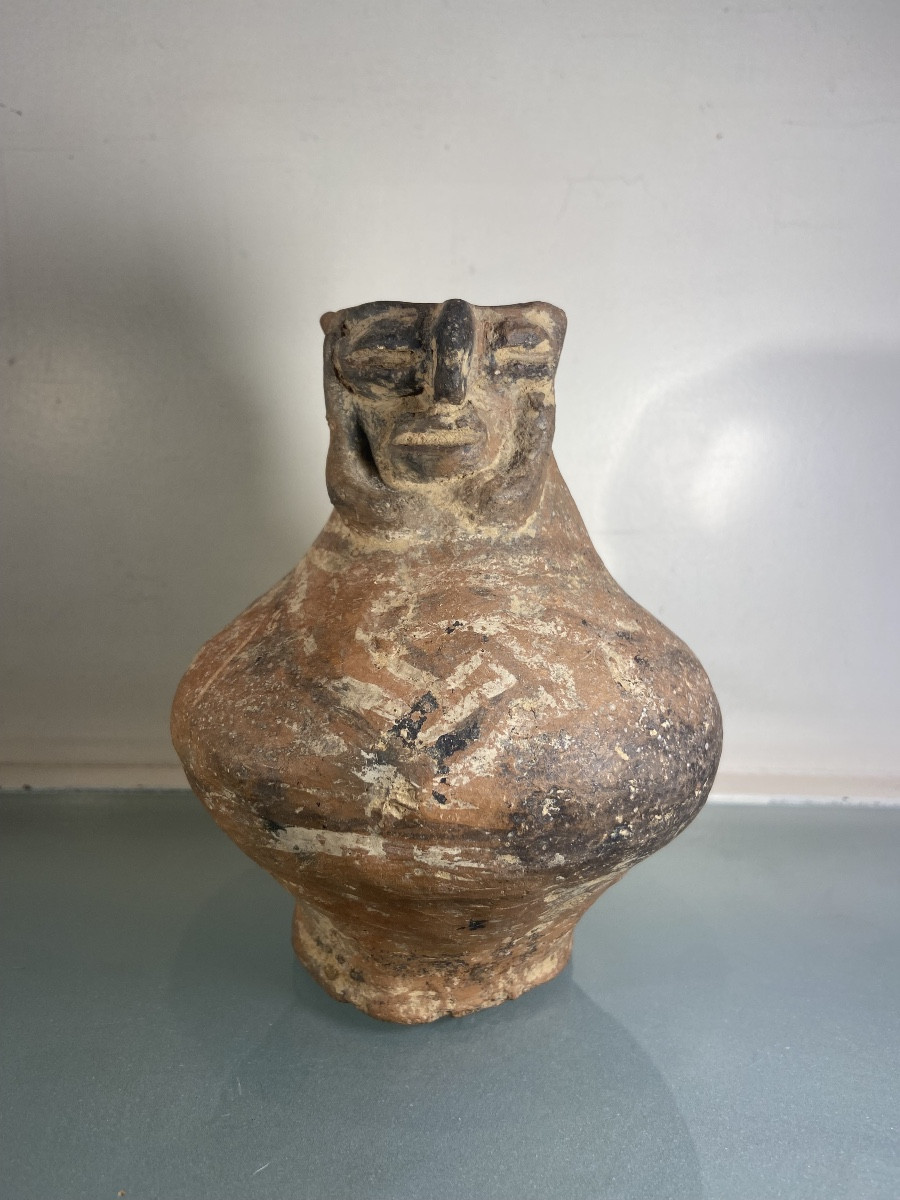Pichet Précolombien Anthropomorphe, Terre Cuite, Antérieur Au XVIe Siècle