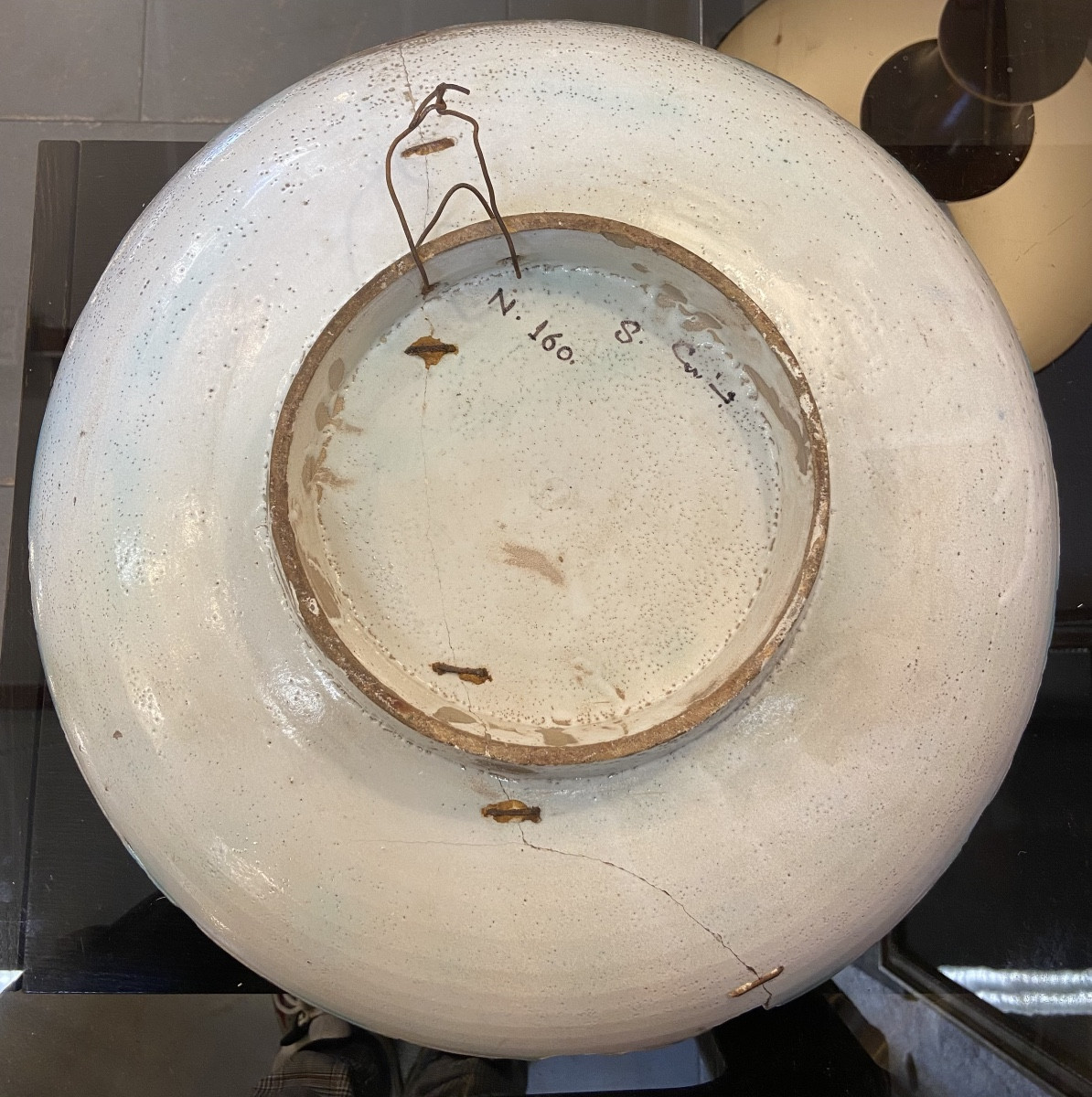 Fès Earthenware Wall Dish By The Atelier Of Mohammed Serghini, Marocco, XIXth Century-photo-2