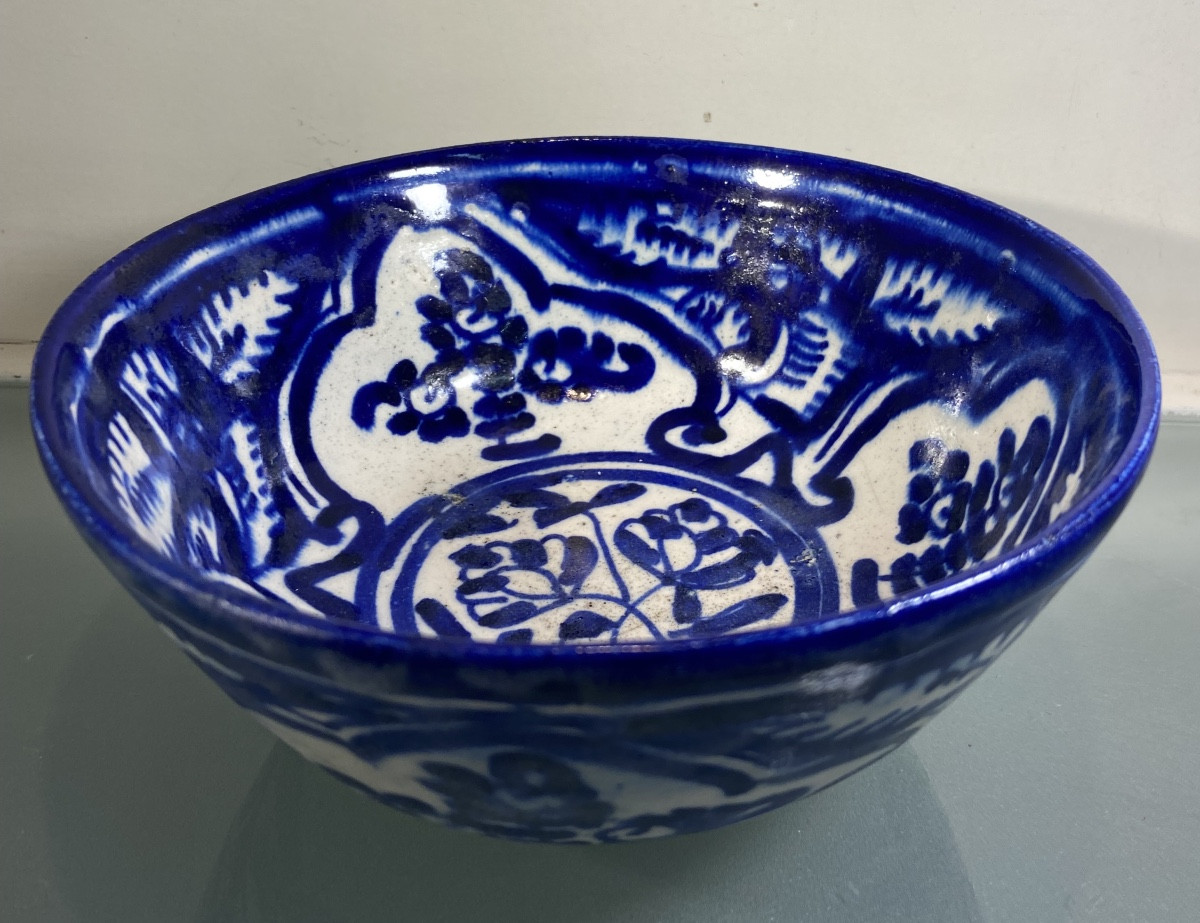 Persian Blue And White Earthenware Bowl, 18th Century-photo-2
