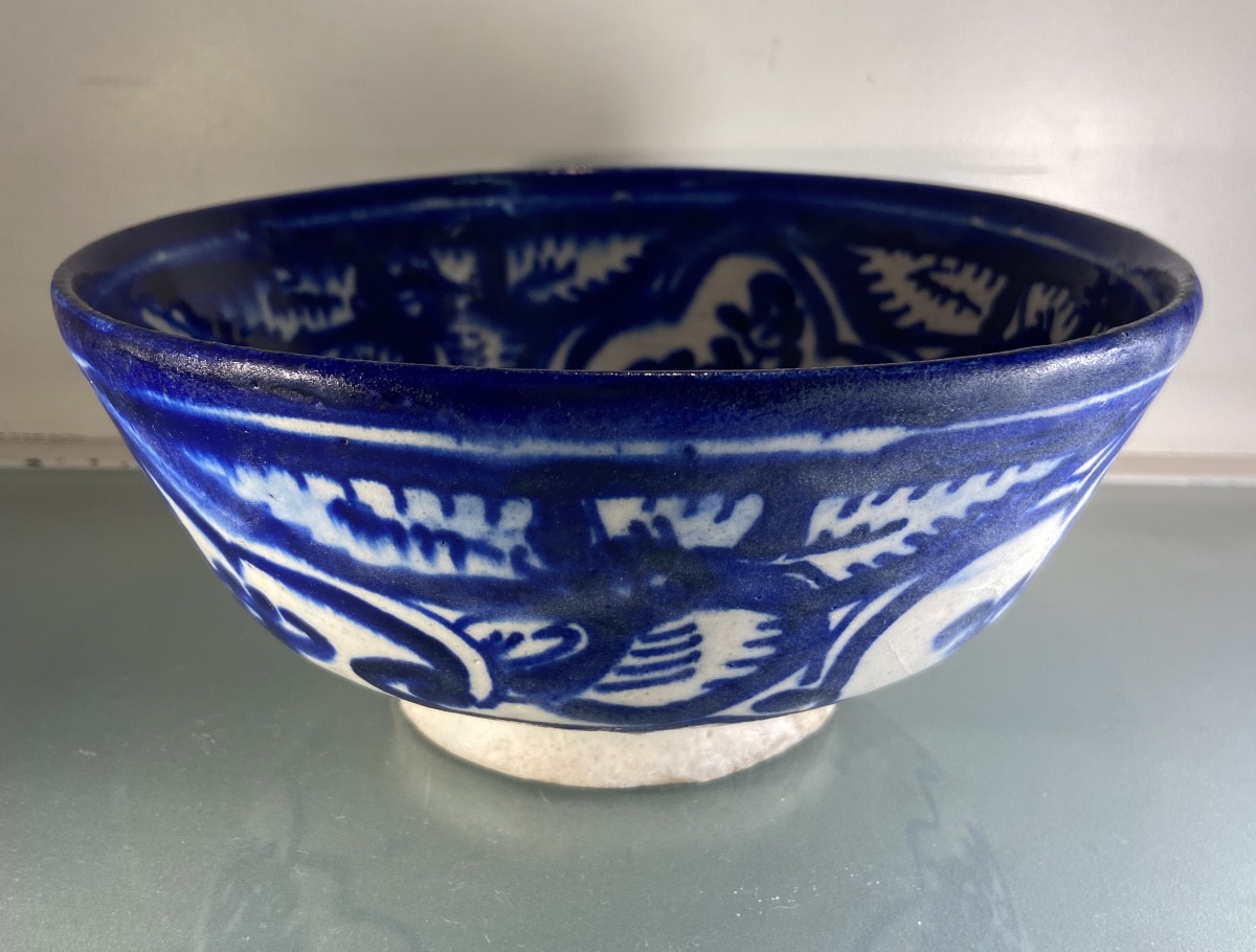 Persian Blue And White Earthenware Bowl, 18th Century-photo-3