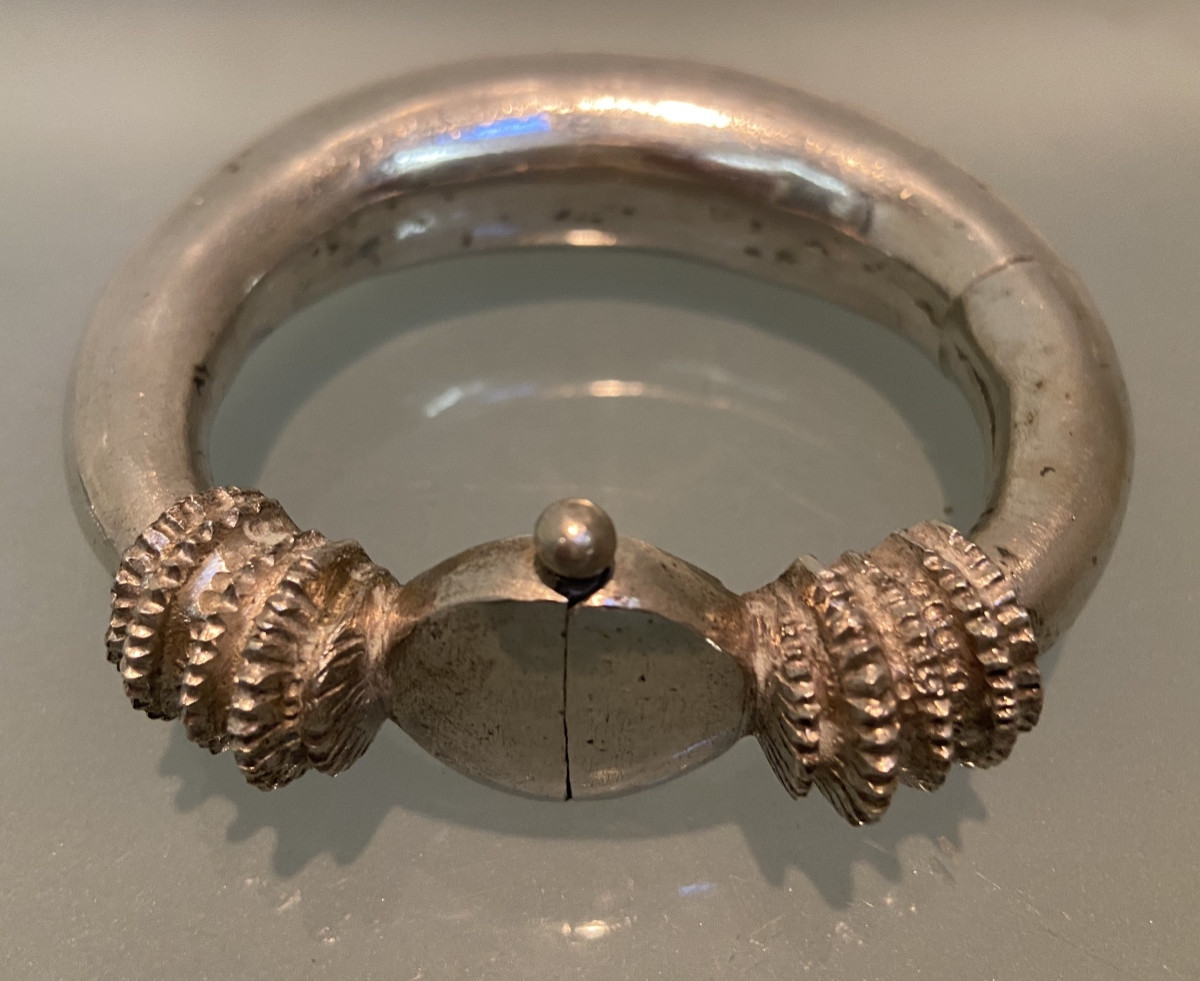Pair Of Silver Anklets, Rajasthan, 19th Century-photo-2