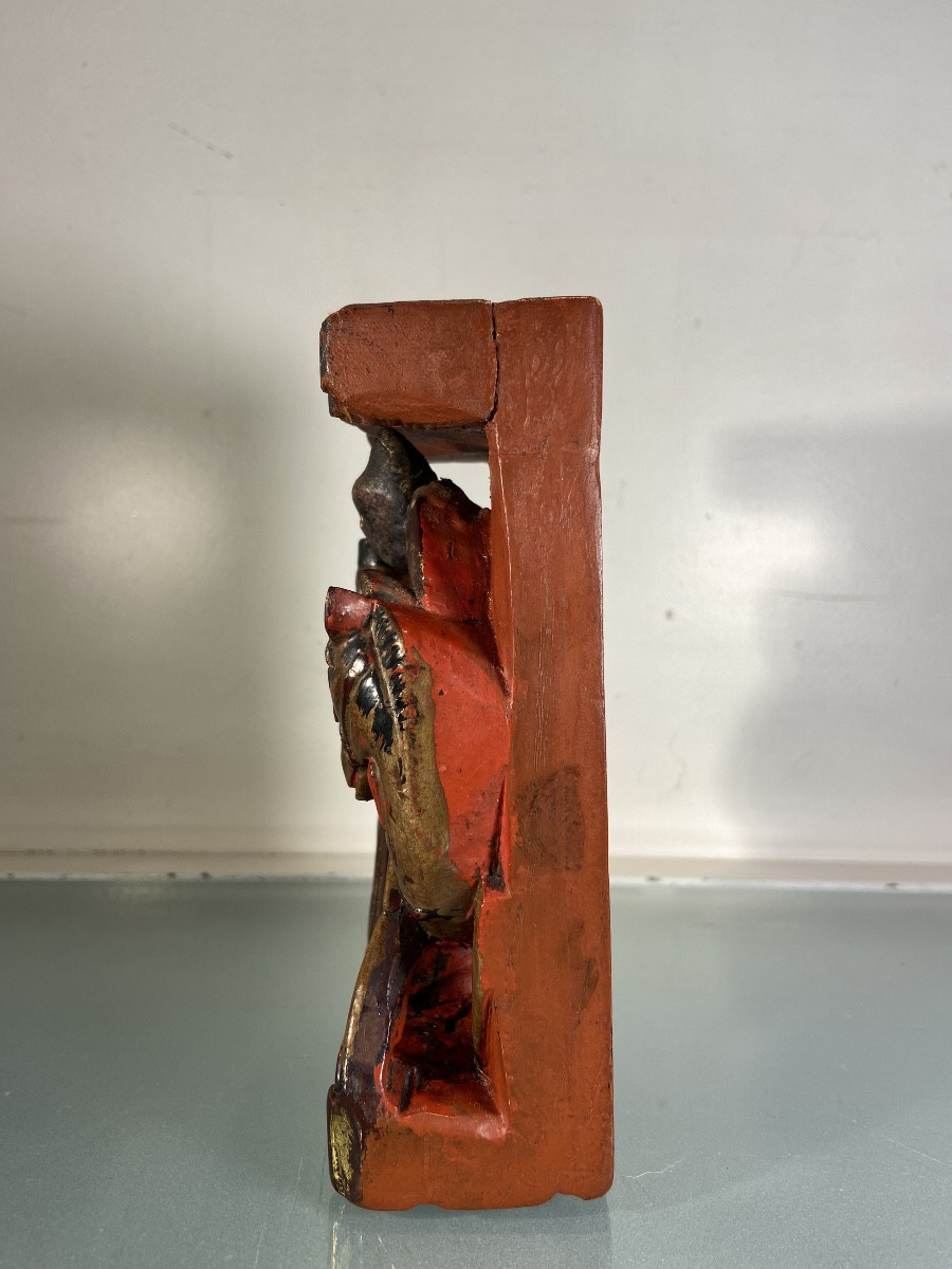 Petit Haut-Relief Chinois En Bois Sculpté, Epoque XIXe-photo-3