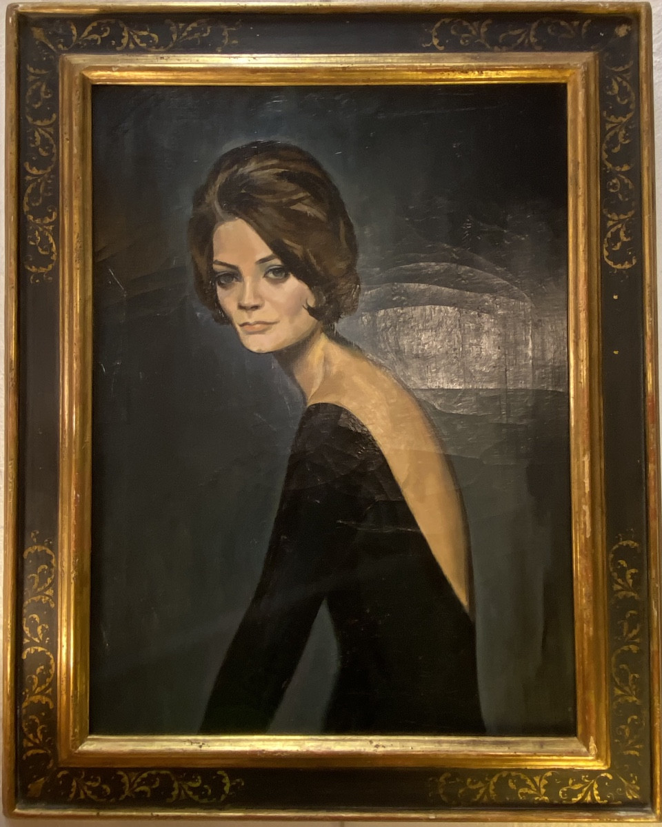 Huile Sur Toile, Portrait D'une Danseuse Par Constantin Nepo, Années 1960