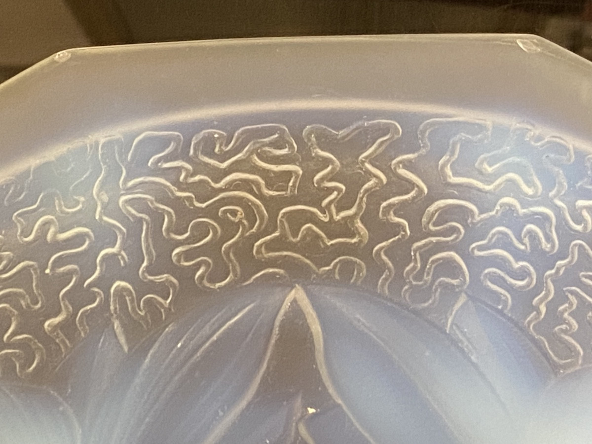 Coupe Art Déco En Verre Opalescent, Choisy-Le-Roi, Années 1930-photo-2