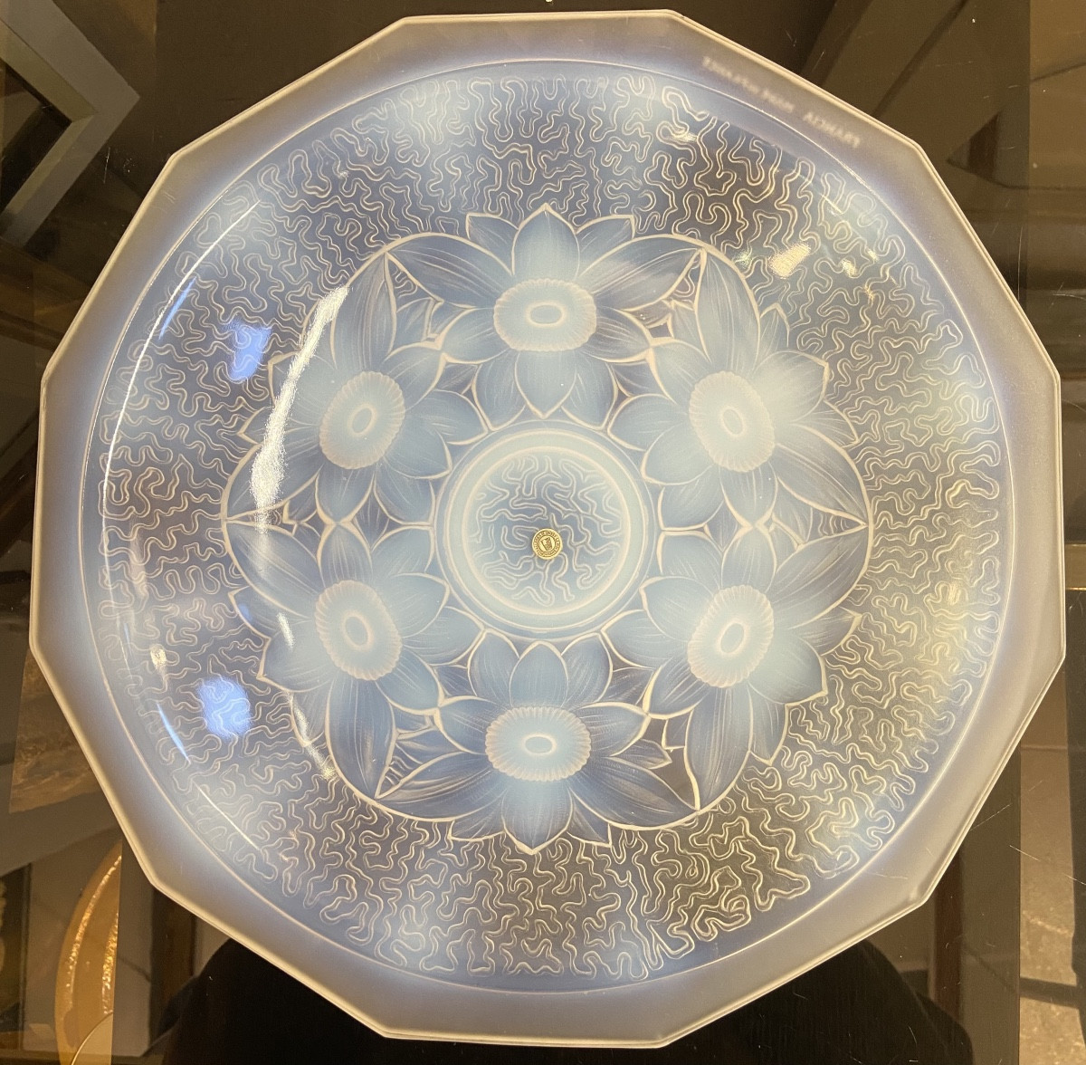 Coupe Art Déco En Verre Opalescent, Choisy-Le-Roi, Années 1930