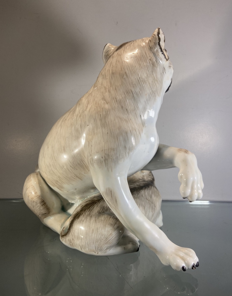 Pug And His Puppy In Saxon Porcelain, 19th Century Or Earlier-photo-2