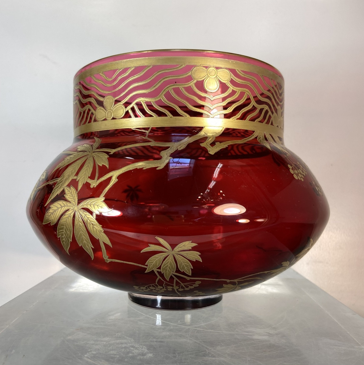 Coupe Japonisante En Cristal De Baccarat, Epoque Fin XIXe-photo-2