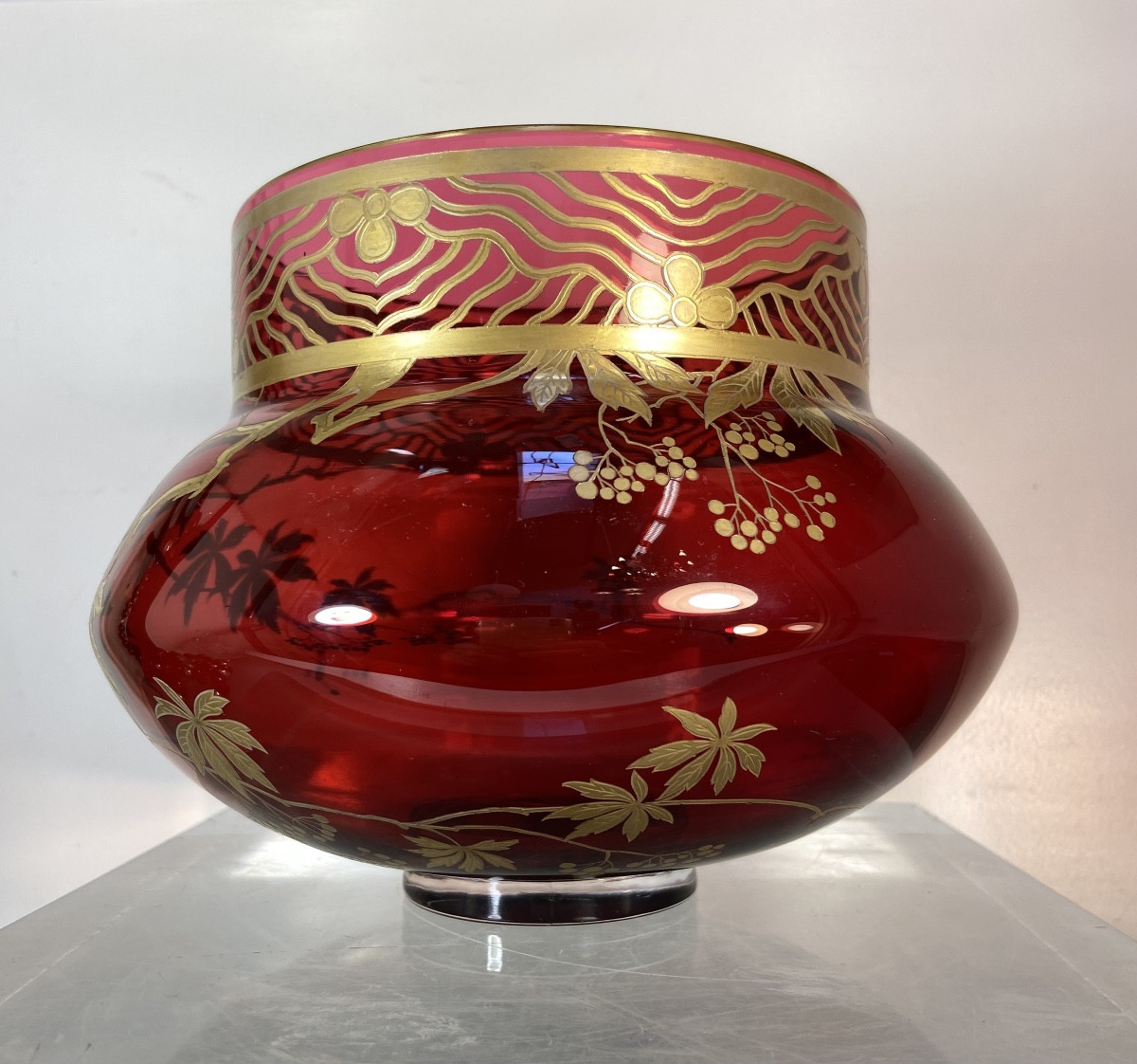 Coupe Japonisante En Cristal De Baccarat, Epoque Fin XIXe-photo-3