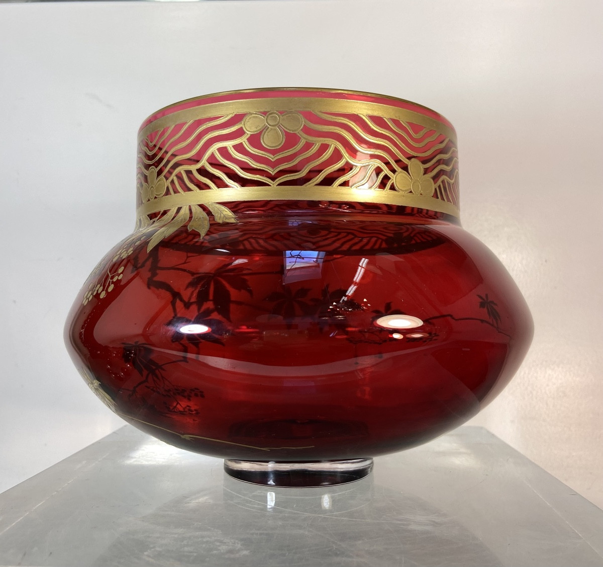Coupe Japonisante En Cristal De Baccarat, Epoque Fin XIXe-photo-1