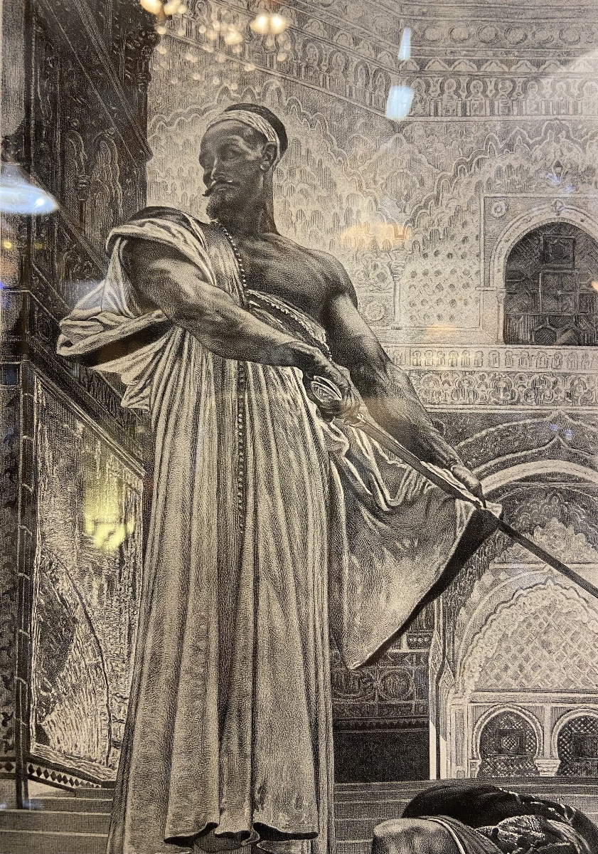 Orientalist Engraving Signed By Henri Regnault, Circa 1870-photo-3