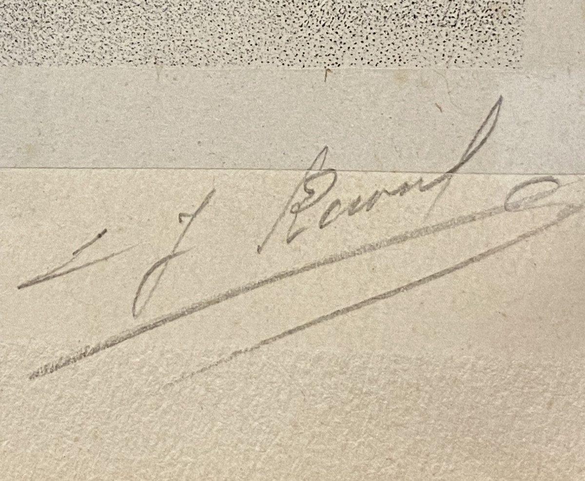 Orientalist Engraving Signed By Henri Regnault, Circa 1870-photo-2