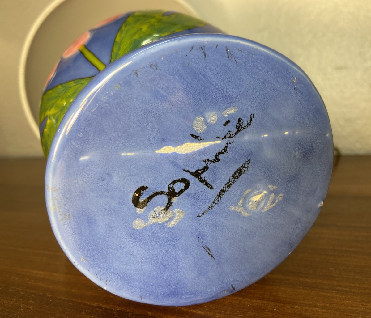 Small Ceramic Lamp Base Signed Sophie, 1960s/70s-photo-5