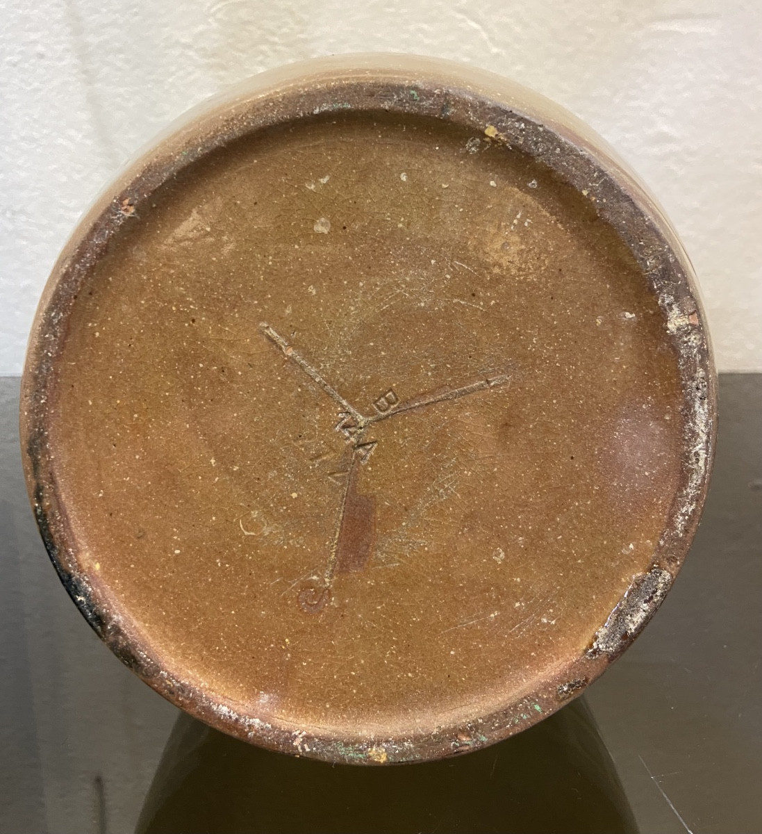 Vase Art Déco Aux Oies, Terre Cuite Emaillée, Années 1930-photo-2