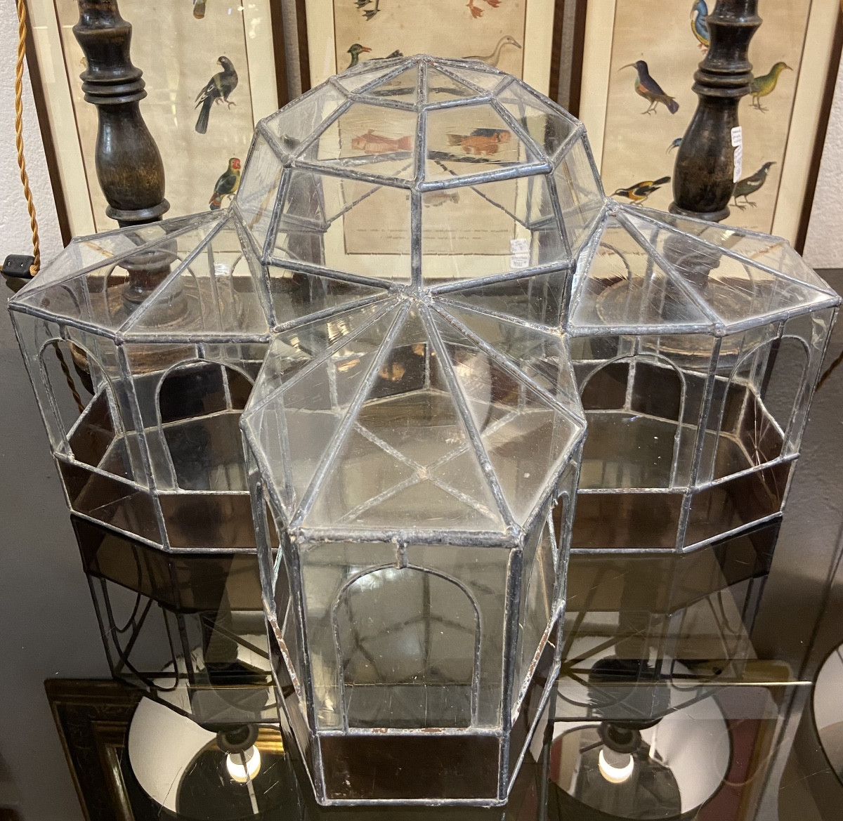 Serre Miniature En Vitrail, Années 1930-photo-2