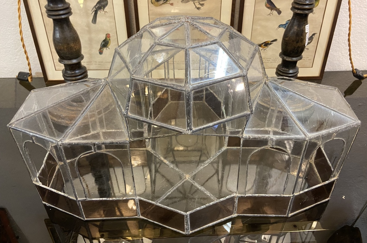 Serre Miniature En Vitrail, Années 1930-photo-1