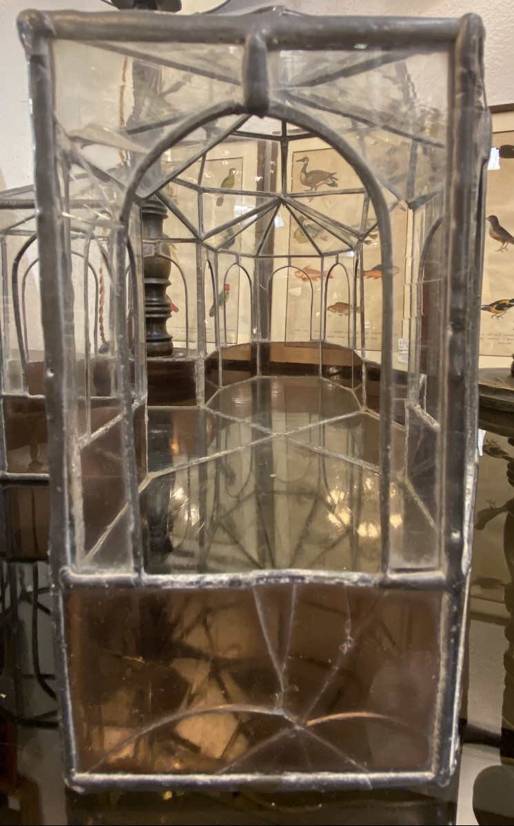 Serre Miniature En Vitrail, Années 1930-photo-3