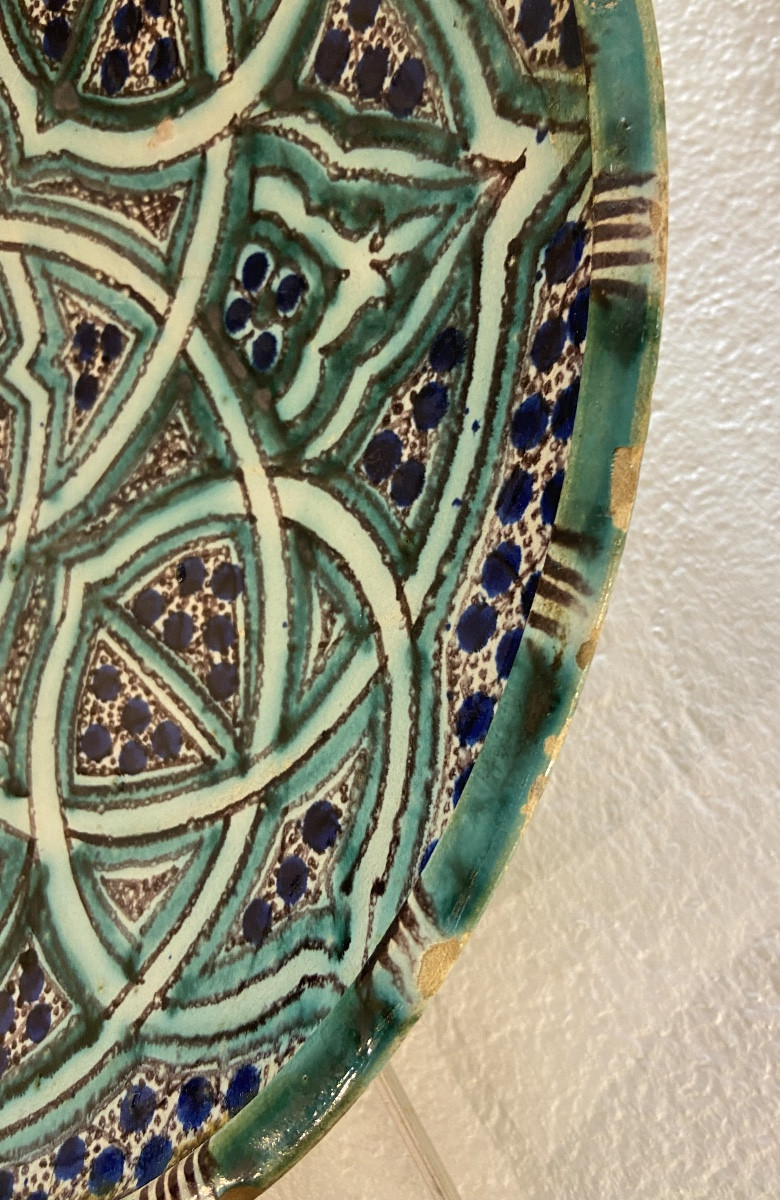 Fes Earthenware Wall Dish By Serghini, Early 20th Century-photo-4