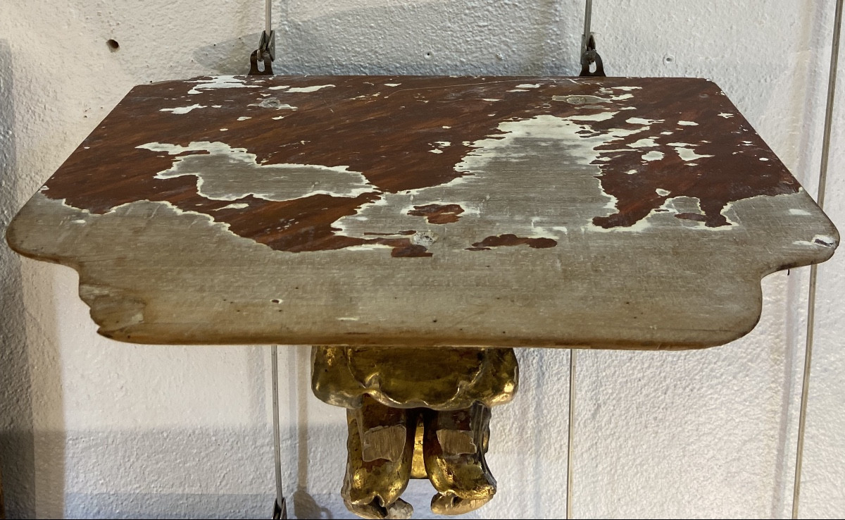 Gilded Wood Church Wall Bracket, 19th Century-photo-2