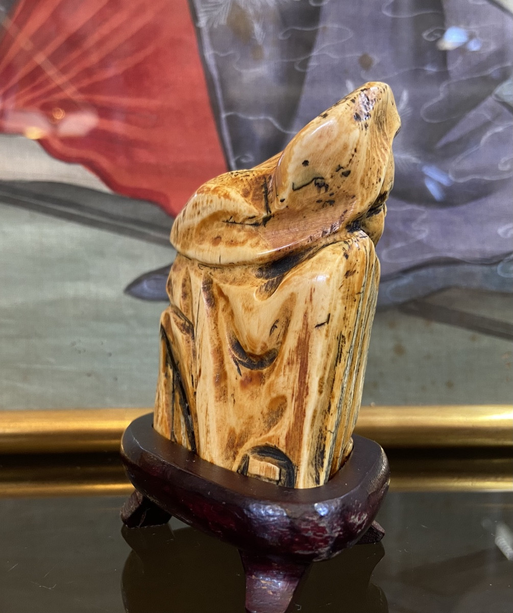 Petit Ivoire Sculpté Au Vieux Sage, Chine, Epoque Fin XIXe/Début XXe-photo-4