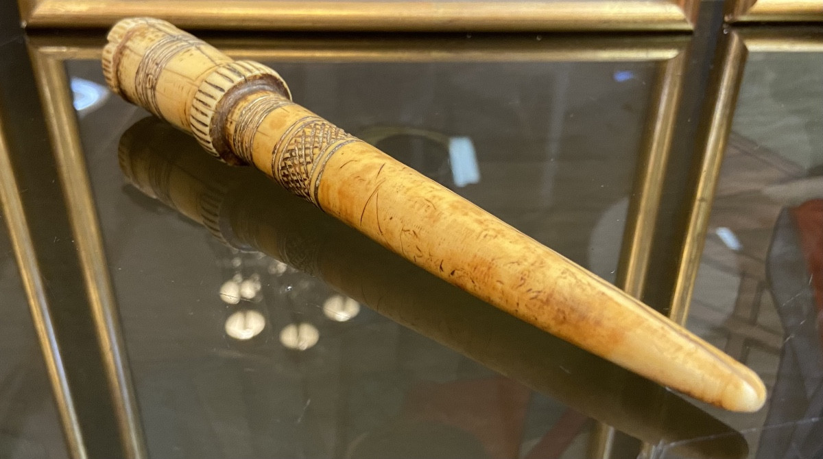 Rattle Stick Or Ukhurhe, Ivory, Niger, 19th Century Or Earlier-photo-2