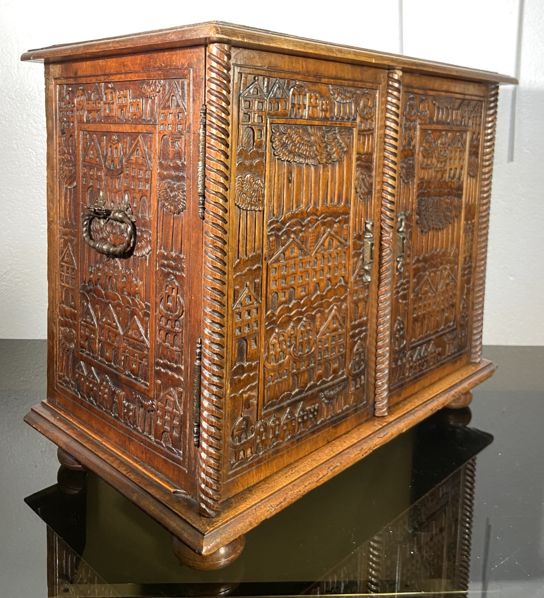 Cabinet De Voyage Haute Epoque En Noyer, Europe du Nord (Danemark?), Epoque XVIIe-photo-7