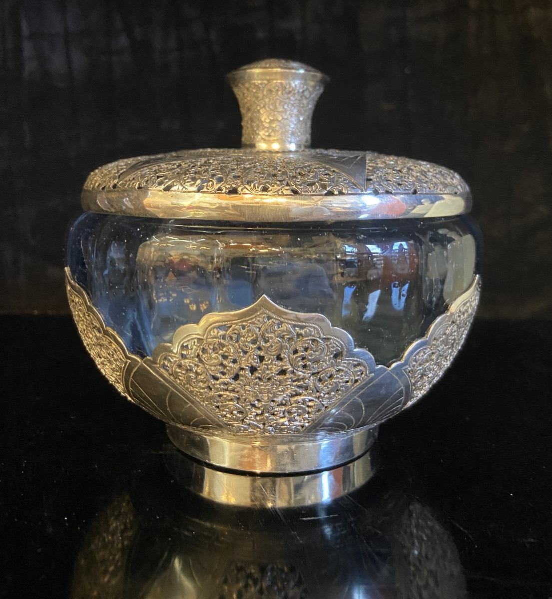 Bol Couvert En Argent Ajouré, Chine Ou Vietnam, Epoque Début XXe