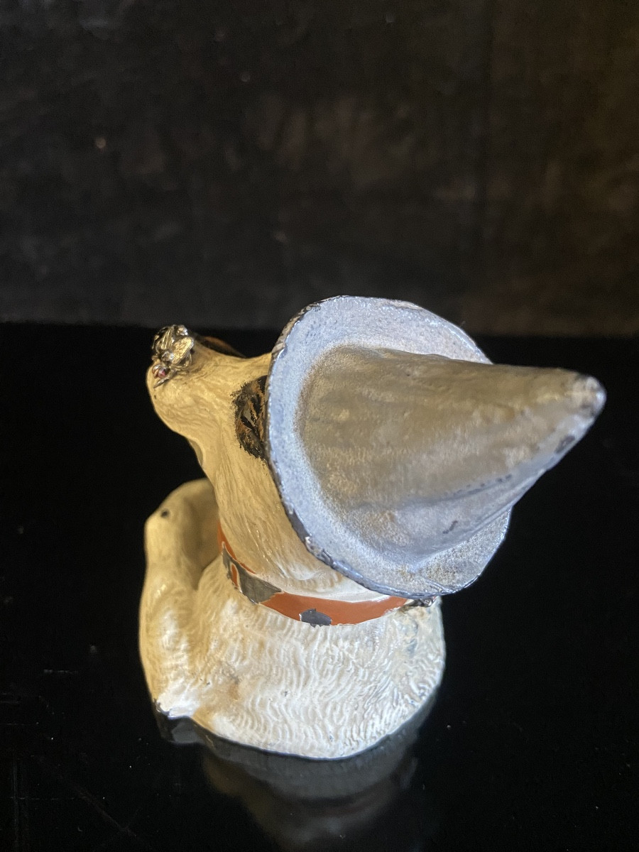 Jack Russell Fly Inkwell, Nuremberg Lead, Late 19th/early 20th Century-photo-4