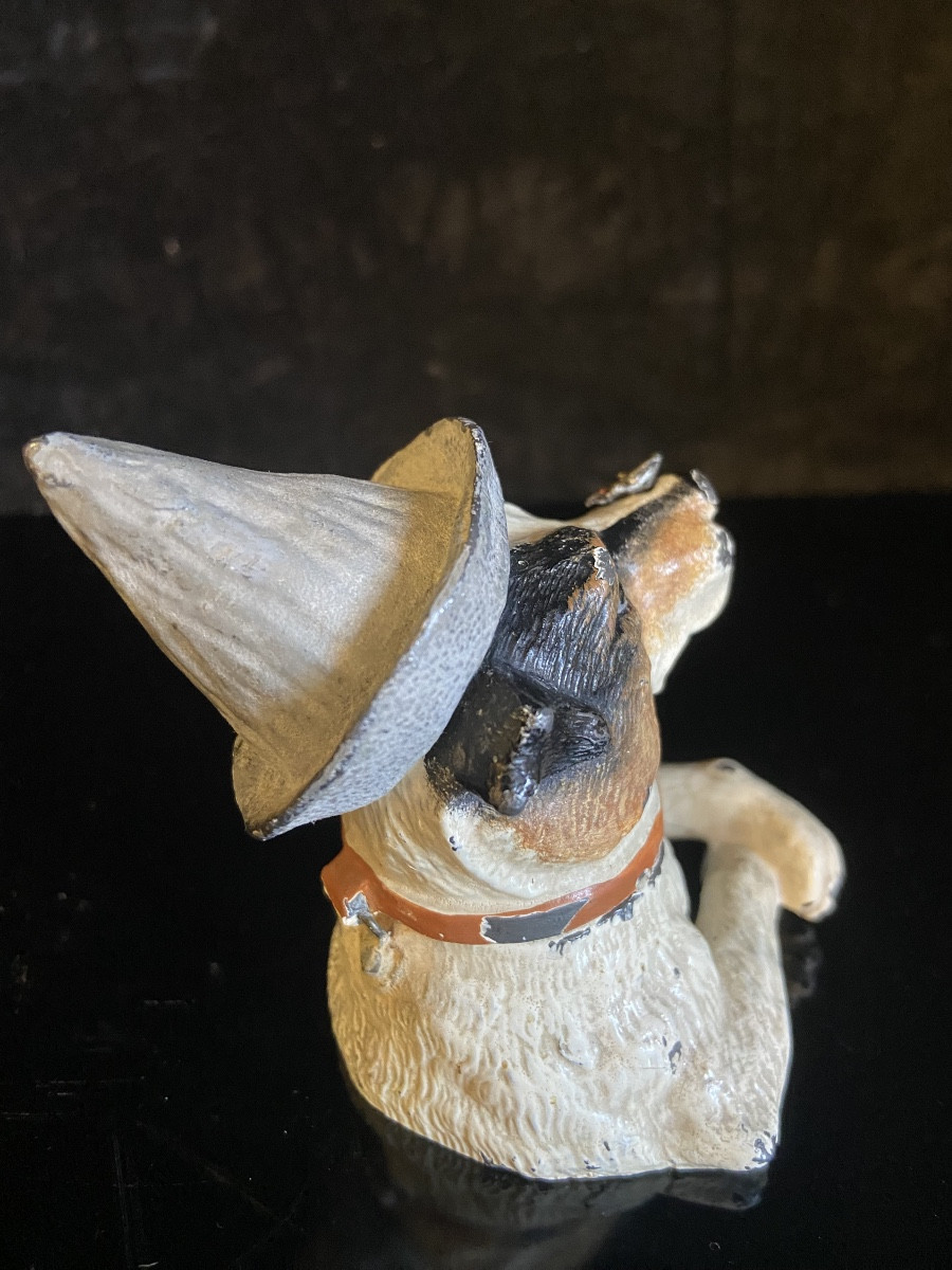 Jack Russell Fly Inkwell, Nuremberg Lead, Late 19th/early 20th Century-photo-2