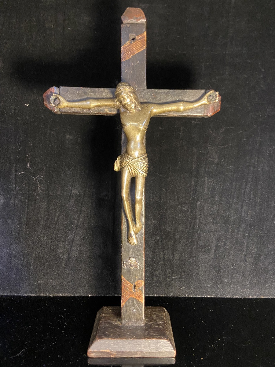 Christ D'Applique En Bronze, Epoque Fin XVe/Début XVIe-photo-2