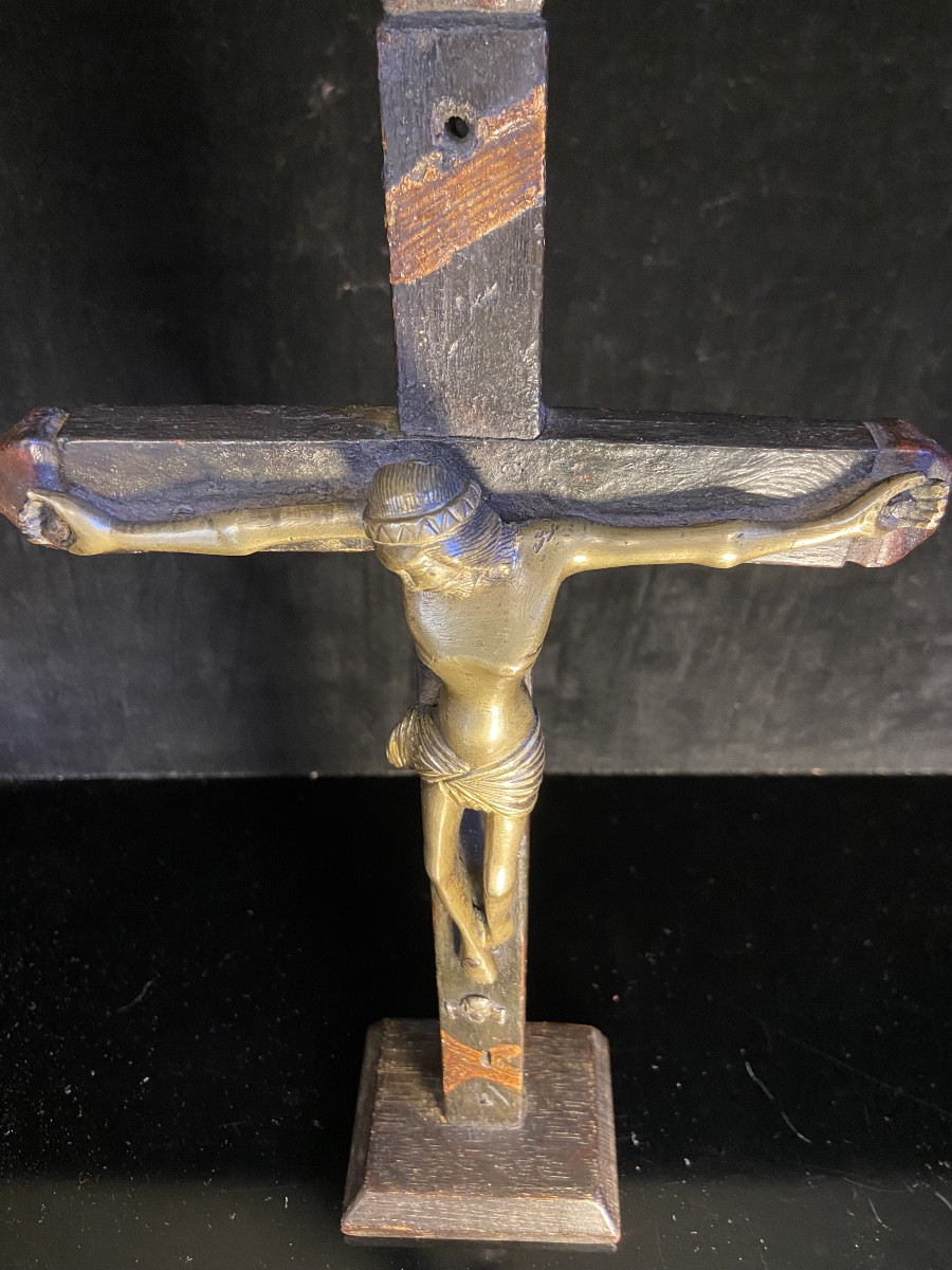 Christ D'Applique En Bronze, Epoque Fin XVe/Début XVIe-photo-3