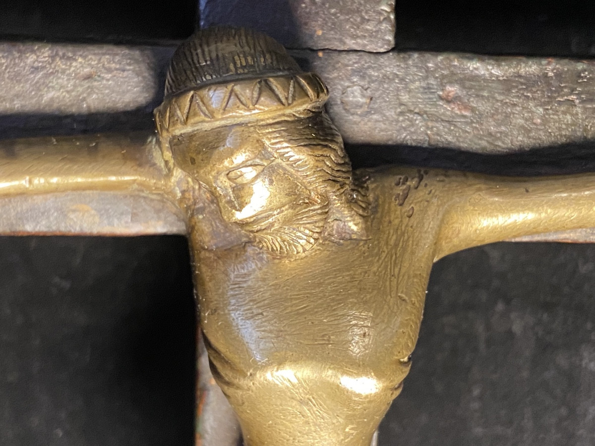 Christ D'Applique En Bronze, Epoque Fin XVe/Début XVIe-photo-1