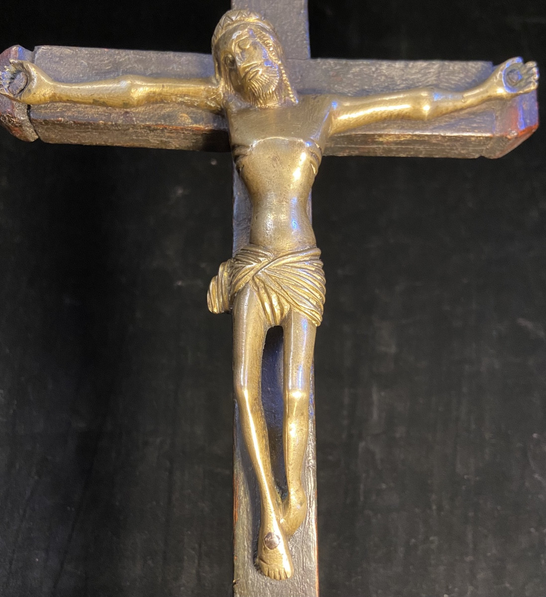 Christ D'Applique En Bronze, Epoque Fin XVe/Début XVIe