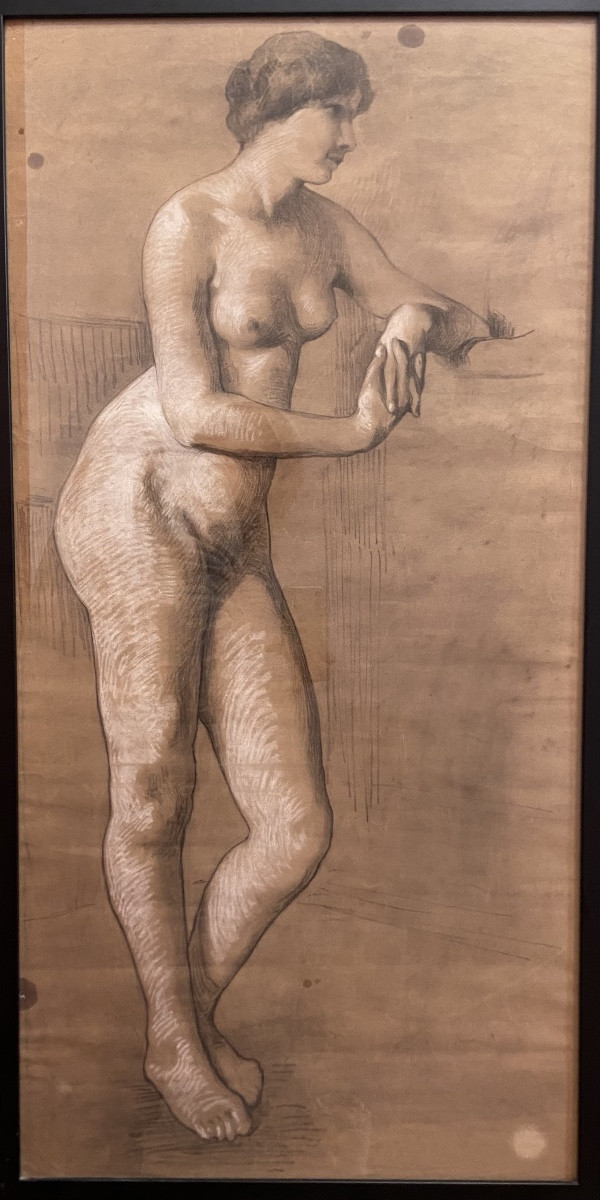 Large Nude Drawing Of A Woman, Circa 1900