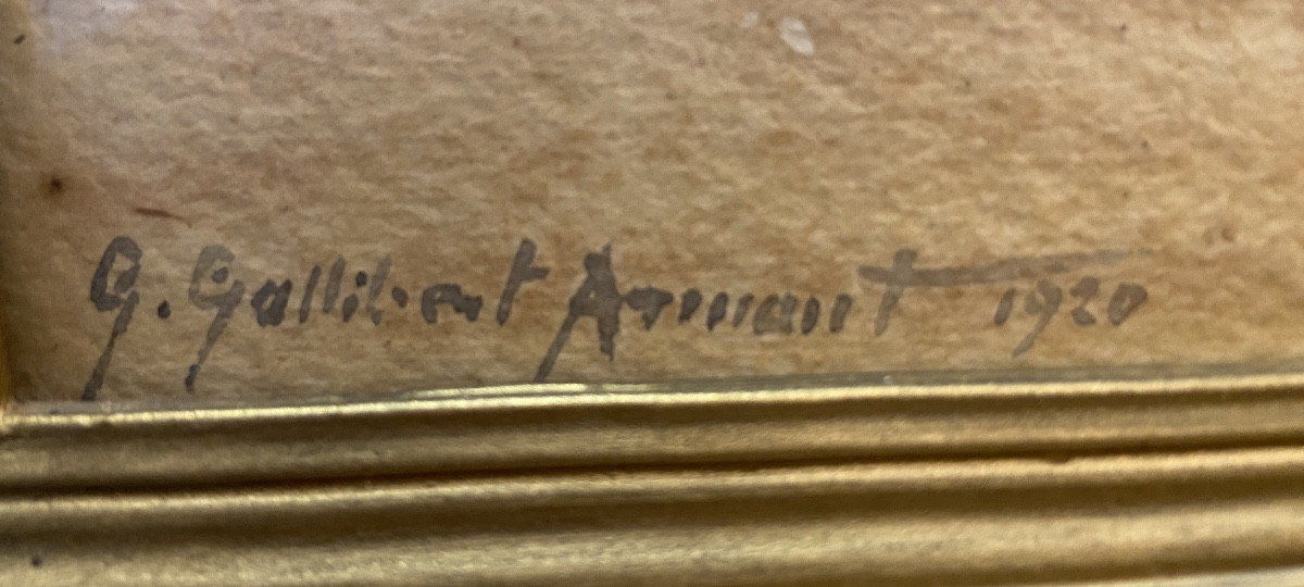 Deux Aquarelles Orientalistes Par Geneviève Gallibert, Année 1920-photo-4