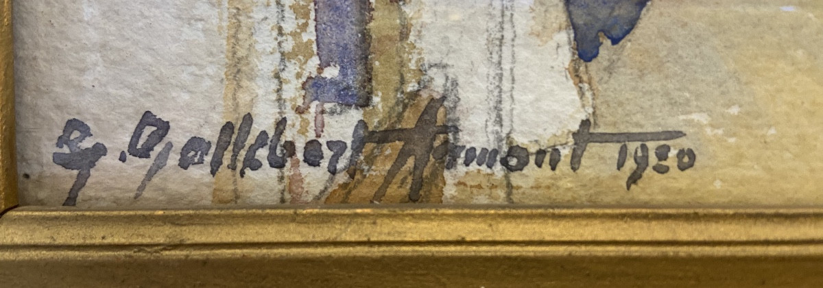 Deux Aquarelles Orientalistes Par Geneviève Gallibert, Année 1920-photo-1