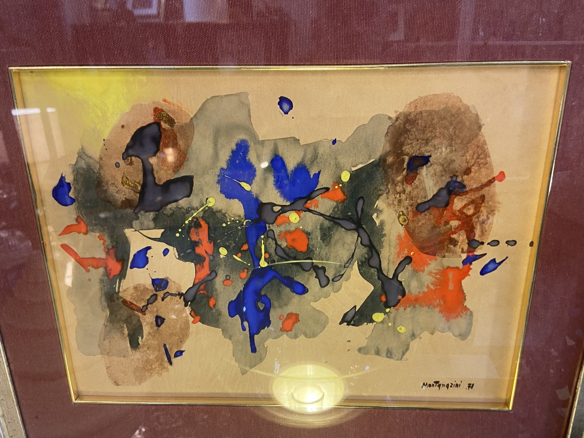 Abstract Gouache By Luigi Montanarini, Year 1978-photo-3