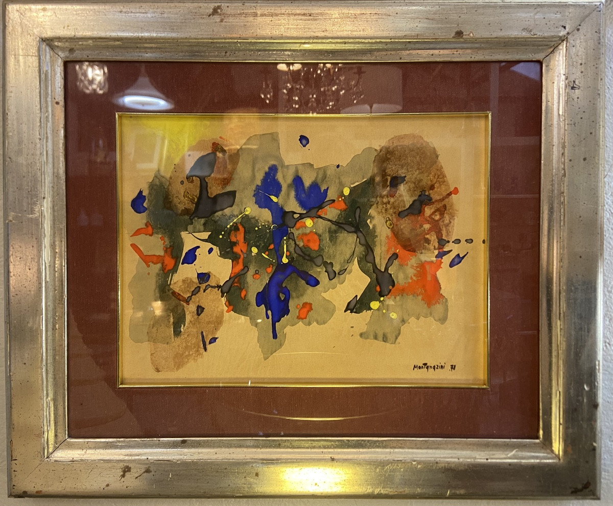 Abstract Gouache By Luigi Montanarini, Year 1978