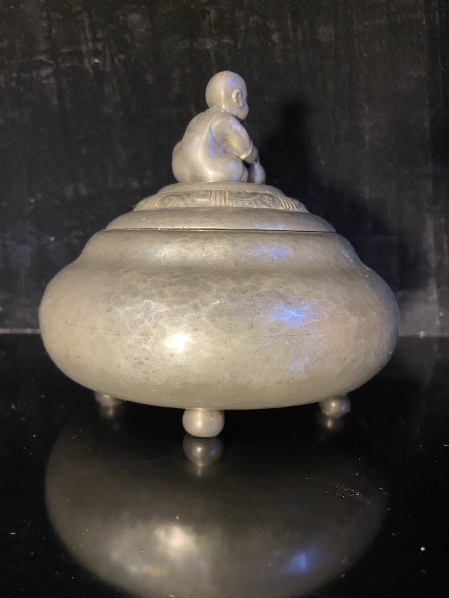 Art Pewter, Art Deco Box By Just Andersen, 1920s-photo-2