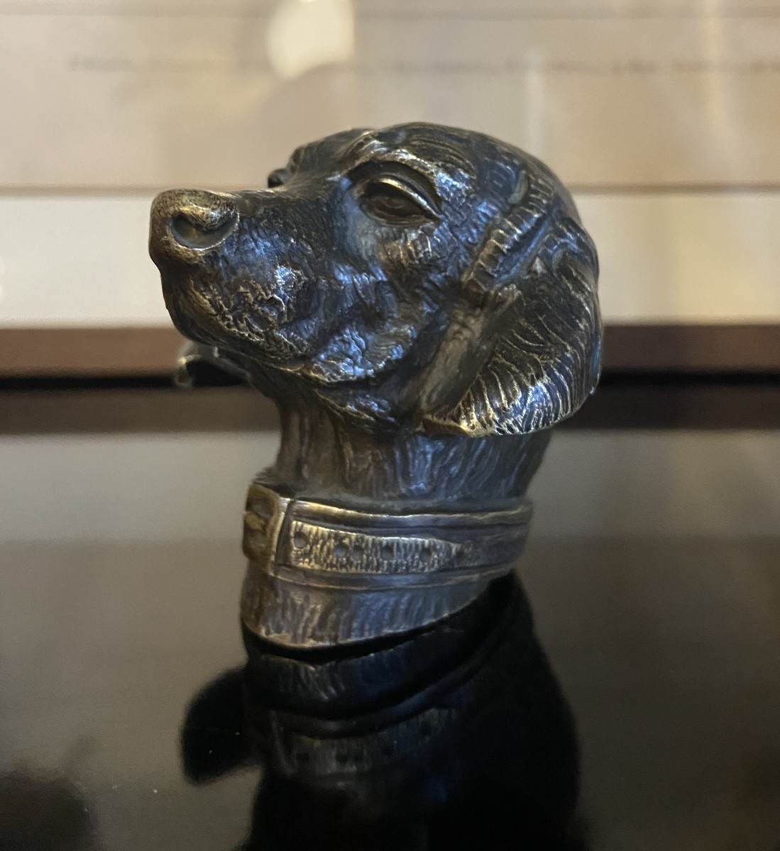 Petite Tête D'Epagneul En Bronze, Epoque Fin XIXe-photo-2