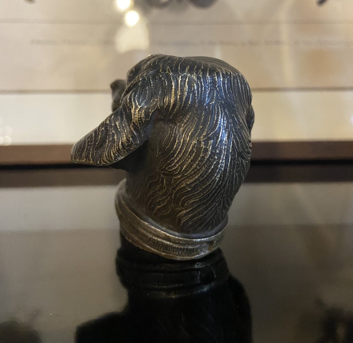 Petite Tête D'Epagneul En Bronze, Epoque Fin XIXe-photo-4