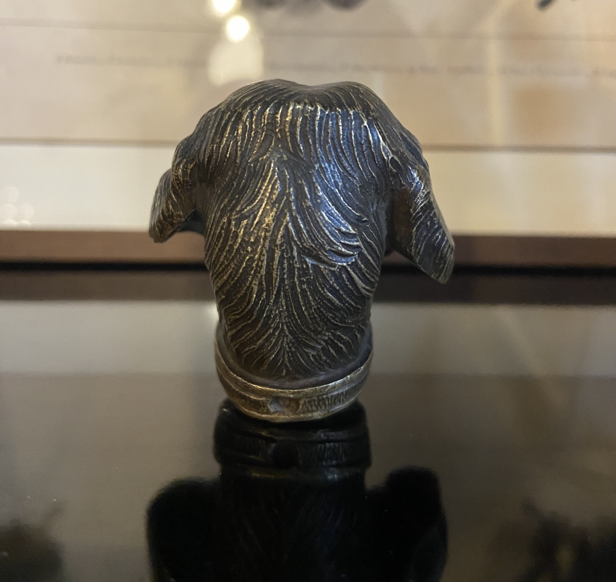 Petite Tête D'Epagneul En Bronze, Epoque Fin XIXe-photo-1